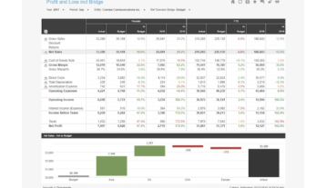 Profit And Loss Including Bridge Chart Example Dashboard