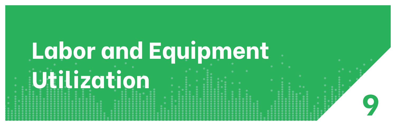 Labor and Equipment Utilization Distribution KPI